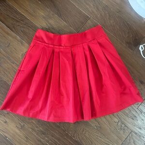Ann Taylor Red Pleated Skirt | Classic A-Line | Size 12